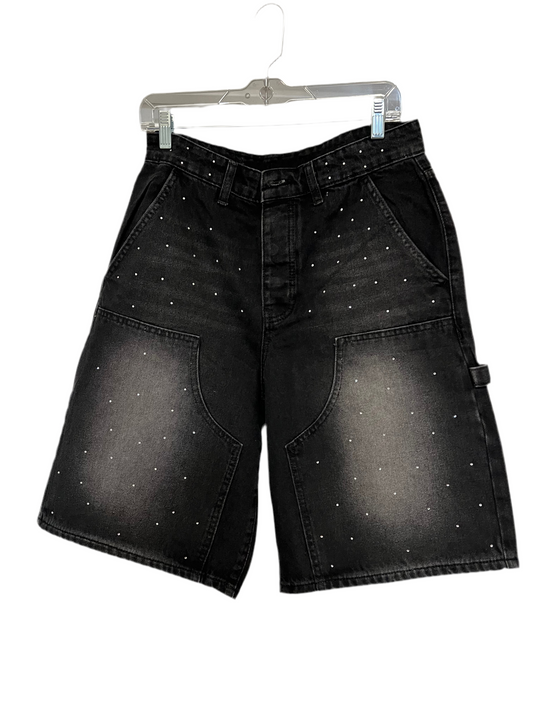 LiveFly Rhinestone Carpenter Denim Shorts